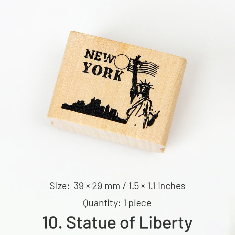 World Tourist Attractions Rubber Stamp sku-10