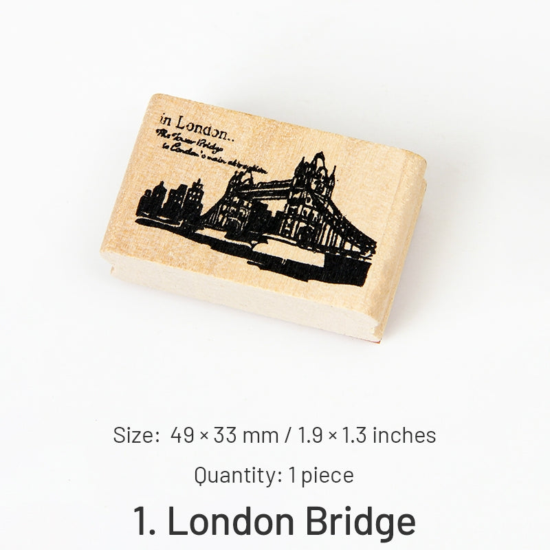 World Tourist Attractions Rubber Stamp sku-1