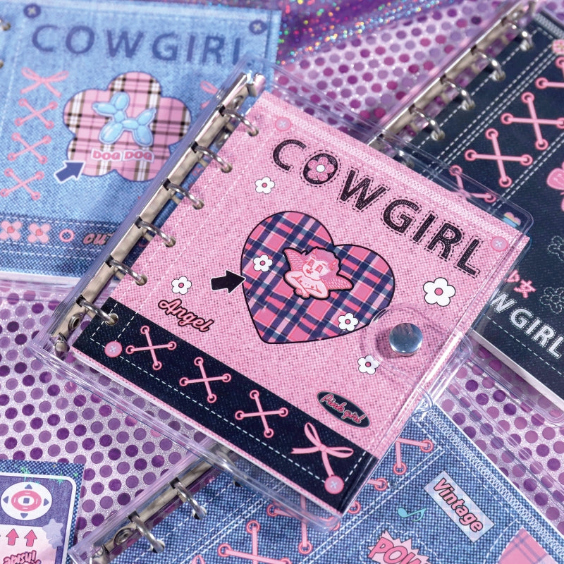 Y2K Cow Girl Series Square Loose-leaf Jounal Notebook b