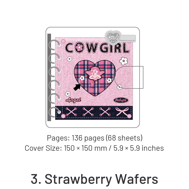 Y2K Cow Girl Series Square Loose-leaf Jounal Notebook sku-3