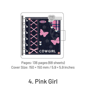 Y2K Cow Girl Series Square Loose-leaf Jounal Notebook sku-4