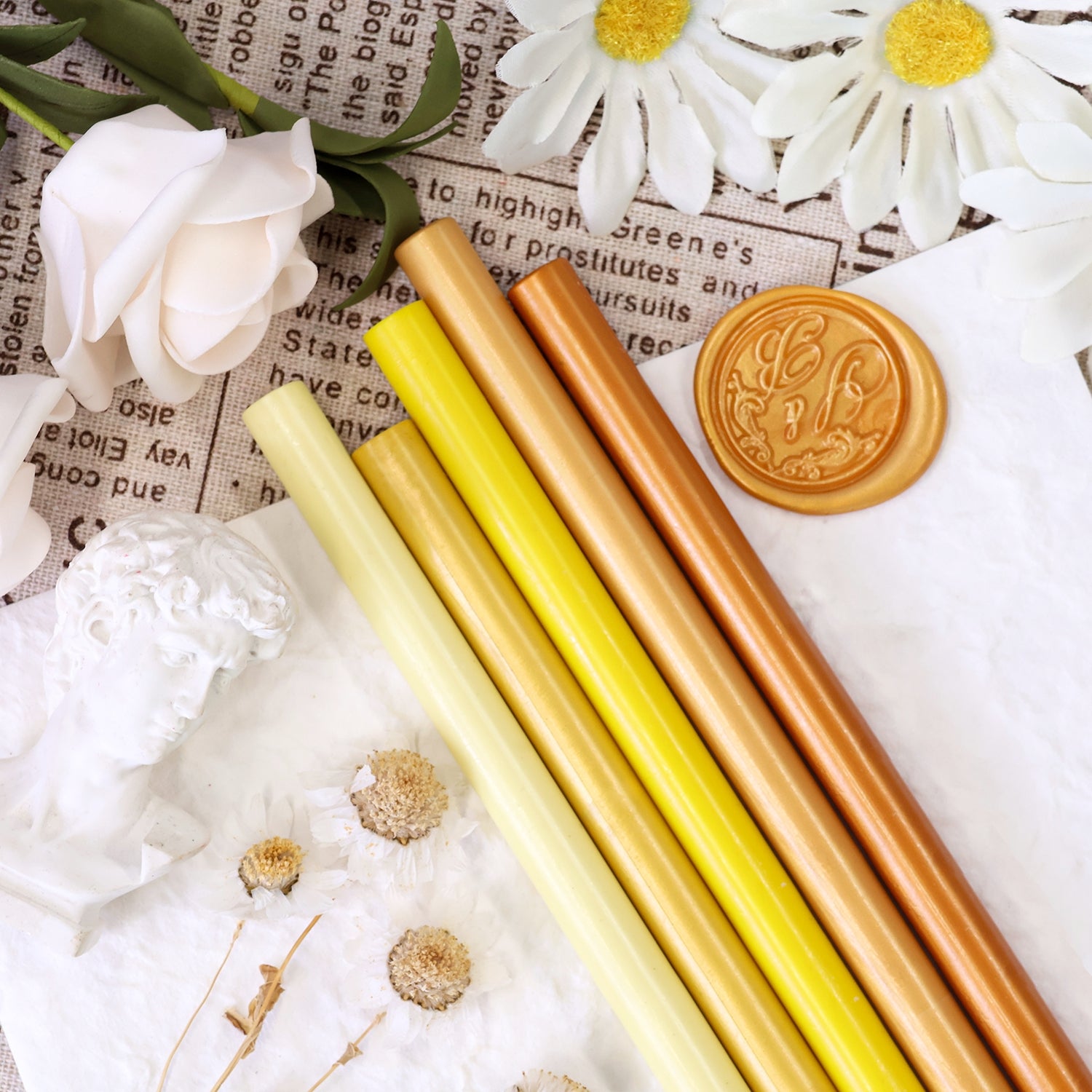 Yellow Sealing Wax Stick Set (Random 20 Pcs)1