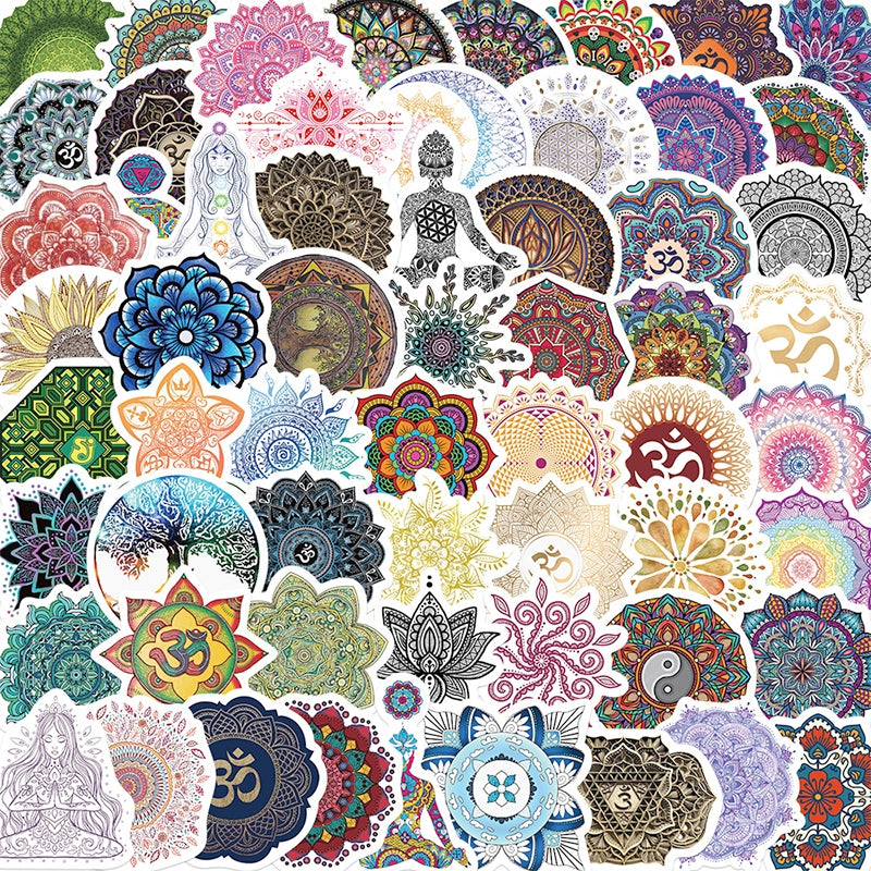 Yoga Mandala Flower Vinyl Sticker a