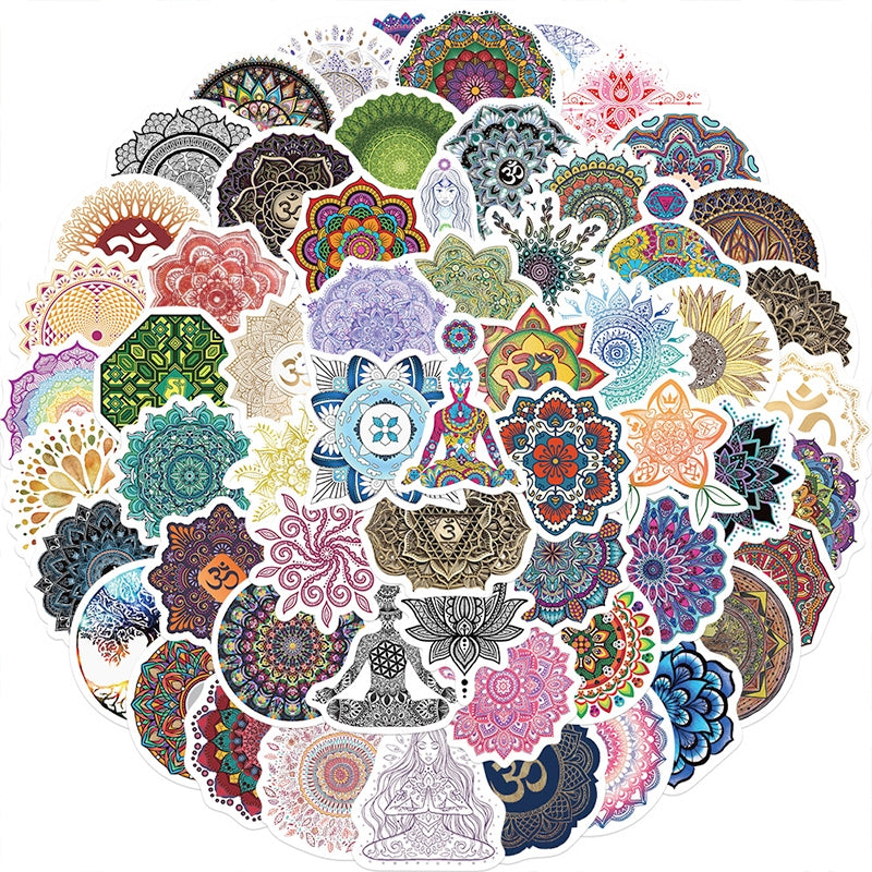Yoga Mandala Flower Vinyl Sticker b1