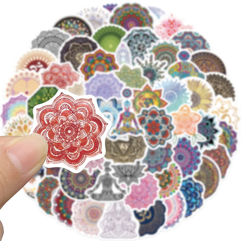 Yoga Mandala Flower Vinyl Sticker b2