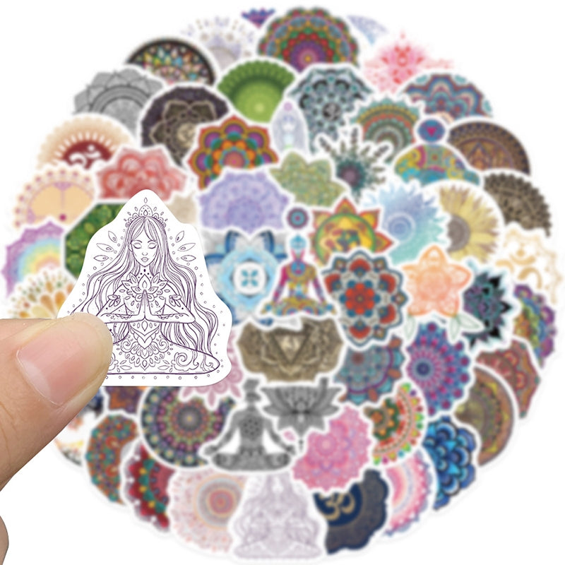 Yoga Mandala Flower Vinyl Sticker b3