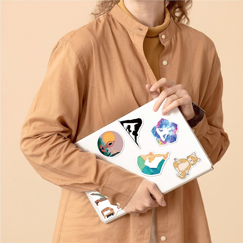 Yoga Symbols Mandala Vinyl Sticker b2