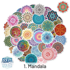 Yoga Symbols Mandala PVC Sticker sku-1