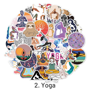 Yoga Symbols Mandala Vinyl Sticker sku-2