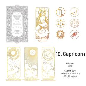 Zodiac Constellations Hot Stamping PET Decorative Stickers sku-10
