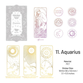 Zodiac Constellations Hot Stamping PET Decorative Stickers sku-11
