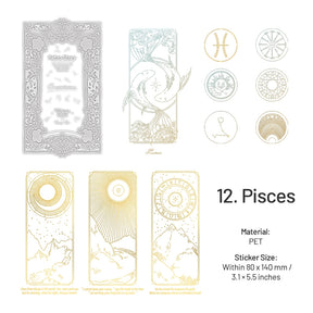 Zodiac Constellations Hot Stamping PET Decorative Stickers sku-12