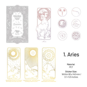 Zodiac Constellations Hot Stamping PET Decorative Stickers sku-1