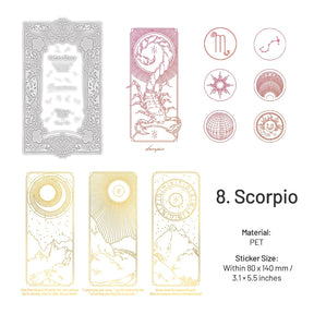 Zodiac Constellations Hot Stamping PET Decorative Stickers sku-8
