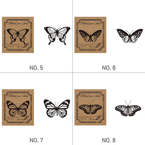 Butterfly Themed Wooden Rubber Stamps (12 Designs)-sku2