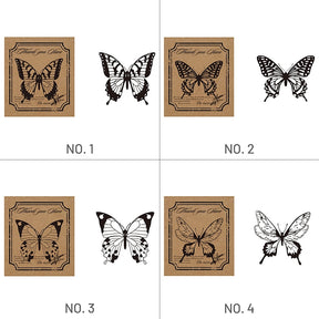 Butterfly Themed Wooden Rubber Stamps (12 Designs)-sku1