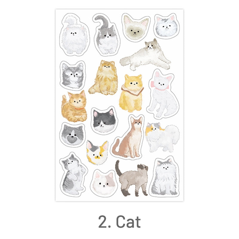 Cat-Pet Cartoon Stickers - Cat, Dog, Rabbit, Hamster, Birdr, Animal