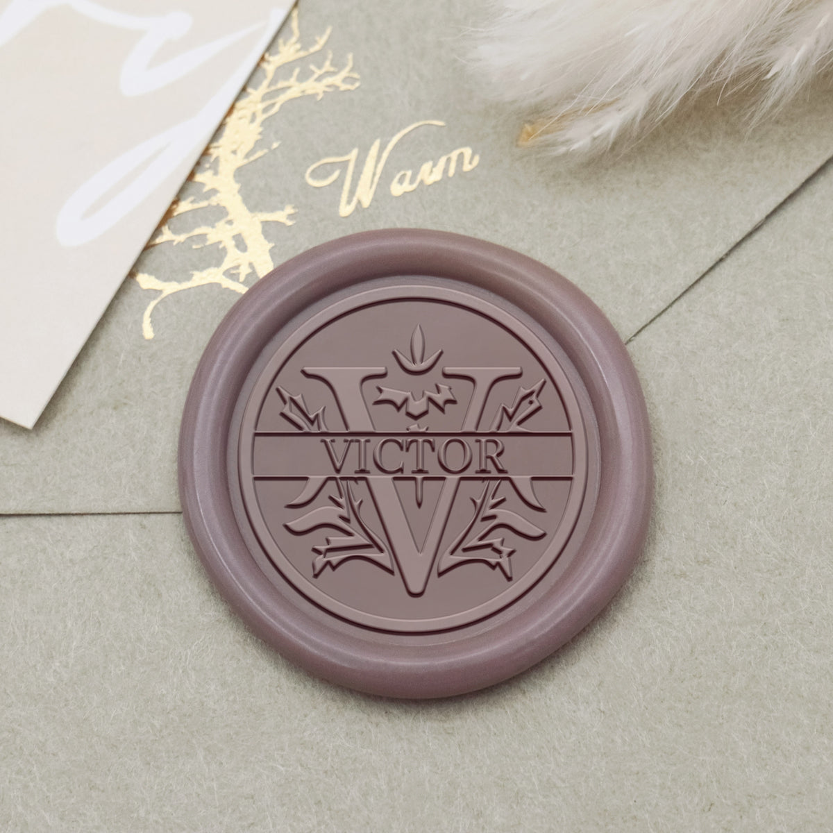 26 Letter Custom Floral Name Wax Seal Stamp - V 1