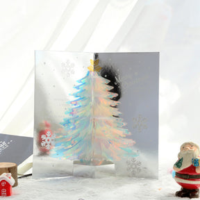 3D Sparkling Christmas Tree Greeting Card b1