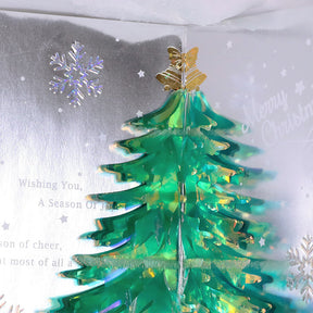 3D Sparkling Christmas Tree Greeting Card c