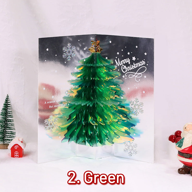 3D Sparkling Christmas Tree Greeting Card sku-2