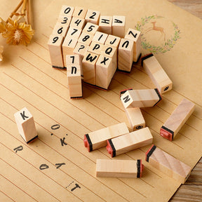40-Piece Numbers Alphabet Symbols Rubber Stamps with Ink Pad Set b2
