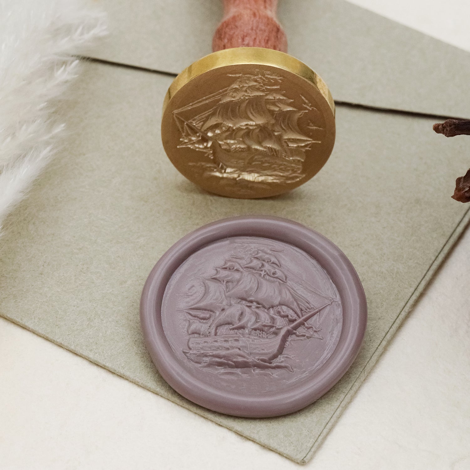 Stamprints 3D Relief Sailing Ship Wax Seal Stamp 1
