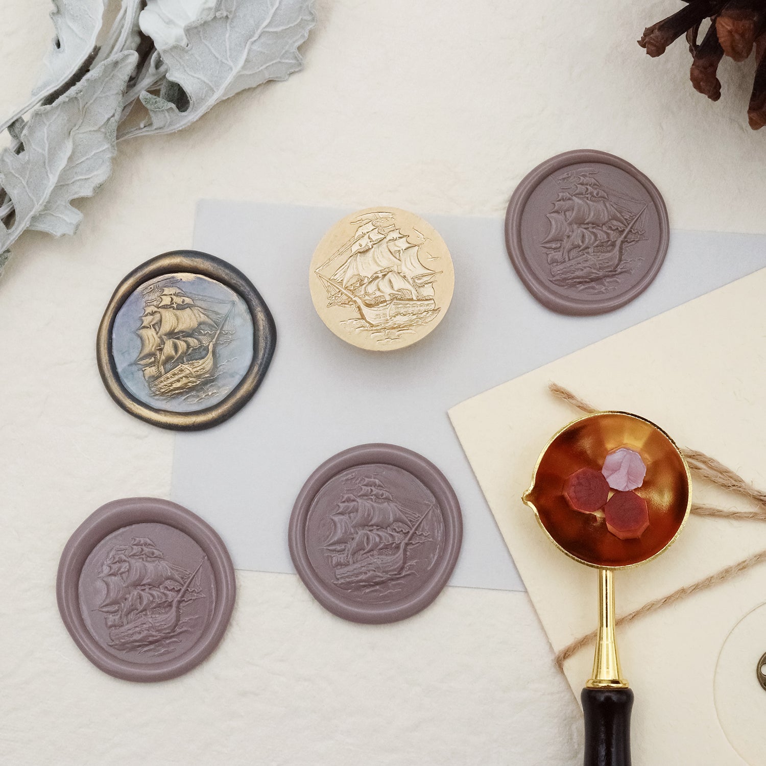 Stamprints 3D Relief Sailing Ship Wax Seal Stamp 3