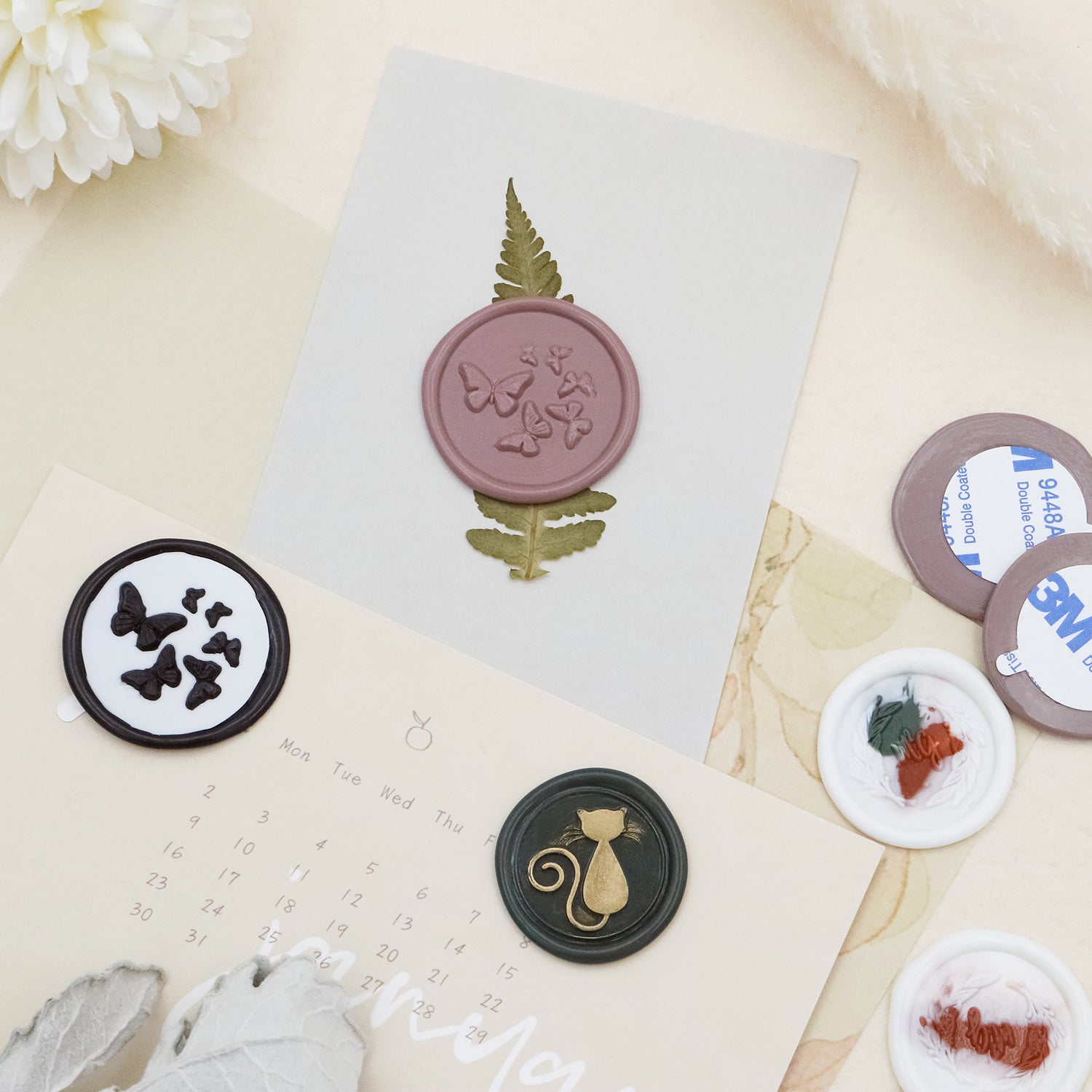 Fully Customized Self Adhesive Wax Seal Stickers with Your Own Artwork