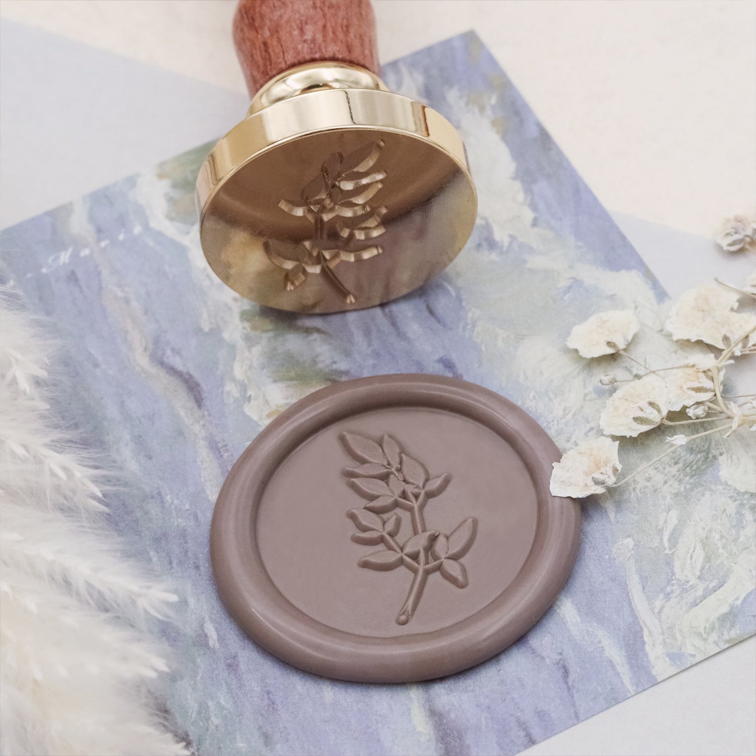 Lavender Wax Seal Stamp / Plant Wax Sealing Stamp /wedding 