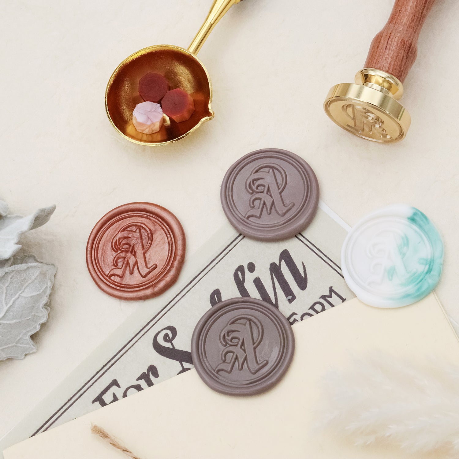 Personalized Custom Gothic Double Initial Wax Seal Stamp