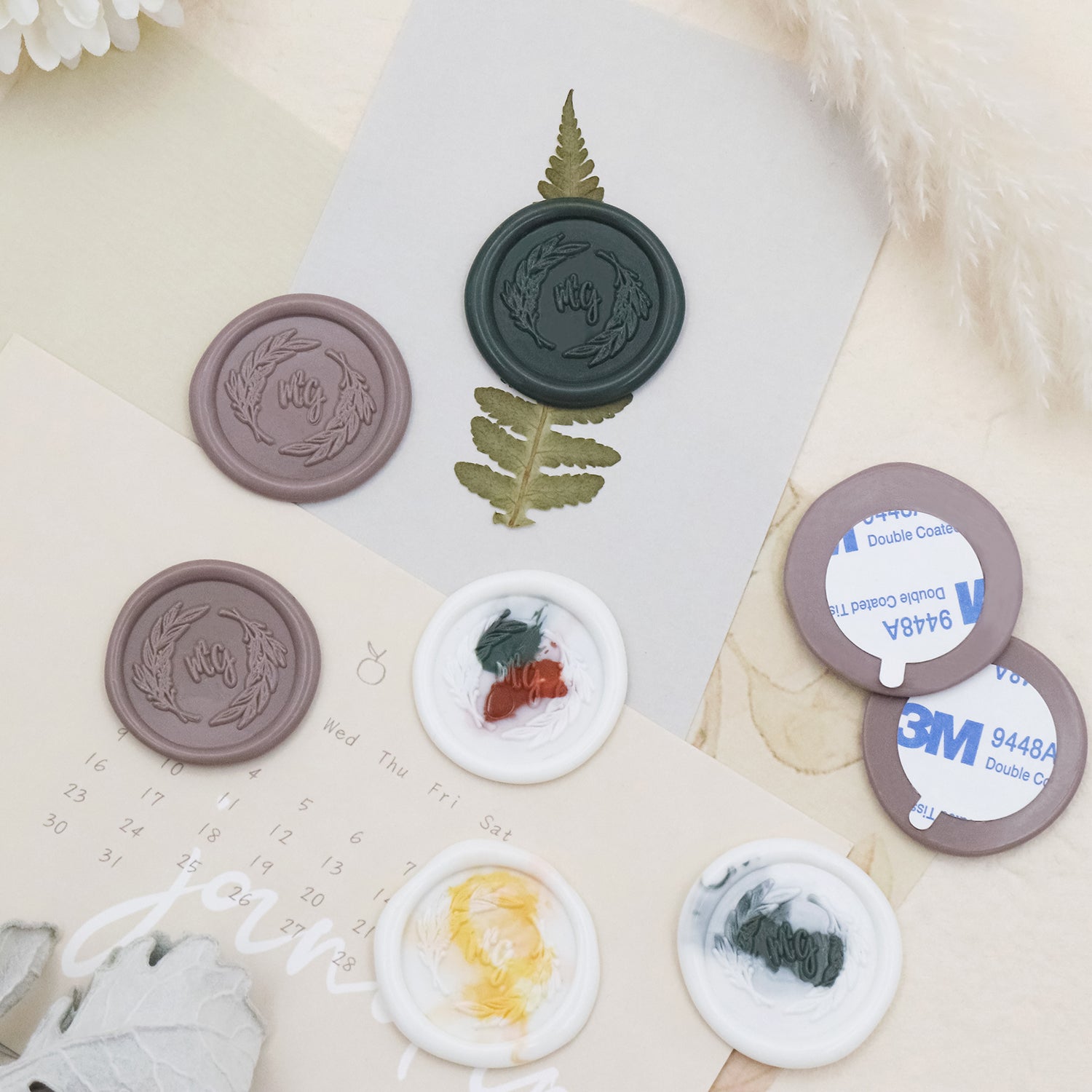 Staprints Custom Wedding Monogram Self-adhesive Wax Seal Stickers 3