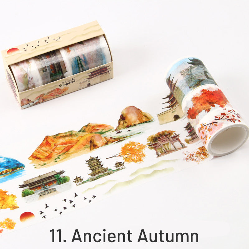 Aesthetical Chinese Ancient Scenery Boxed Washi Tape Set sku-11