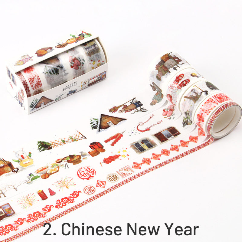 Aesthetical Chinese Ancient Scenery Boxed Washi Tape Set sku-2