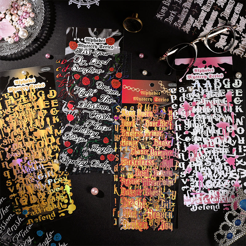 Alphabet Secret Original English Rose Decorative Sticker a