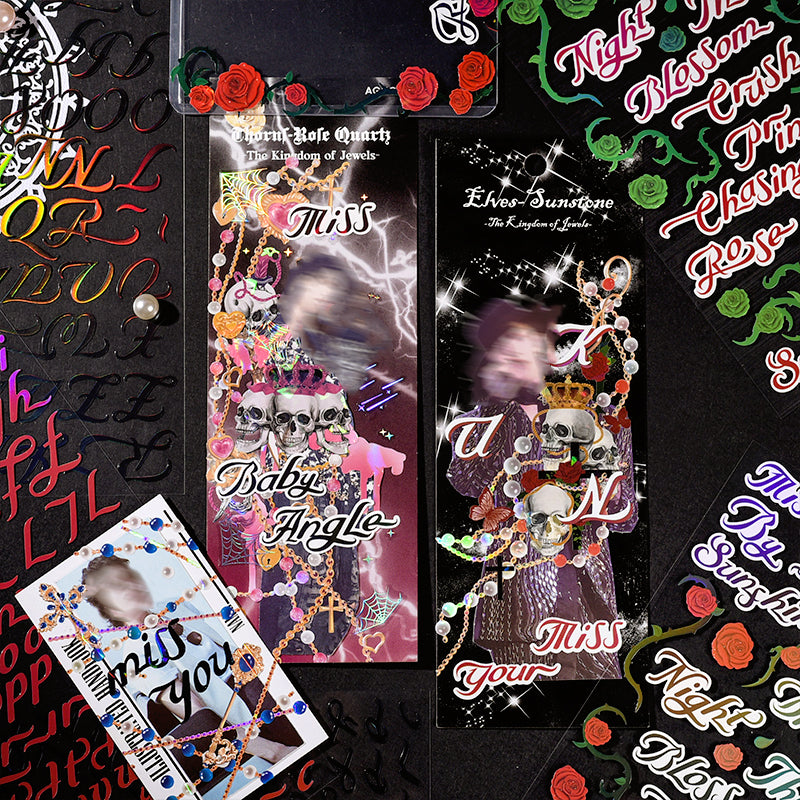 Alphabet Secret Original English Rose Decorative Sticker b