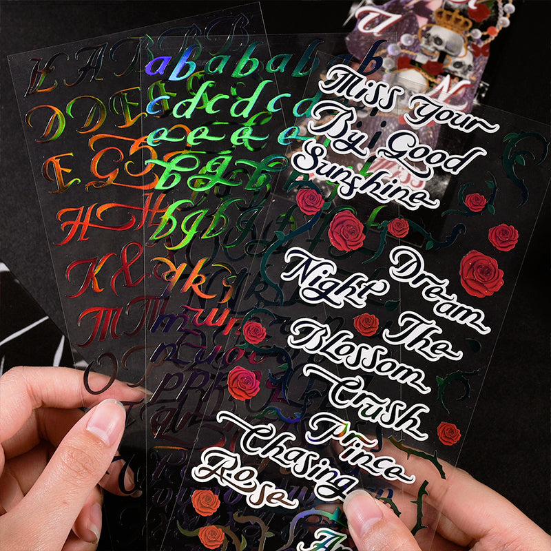 Alphabet Secret Original English Rose Decorative Sticker b2