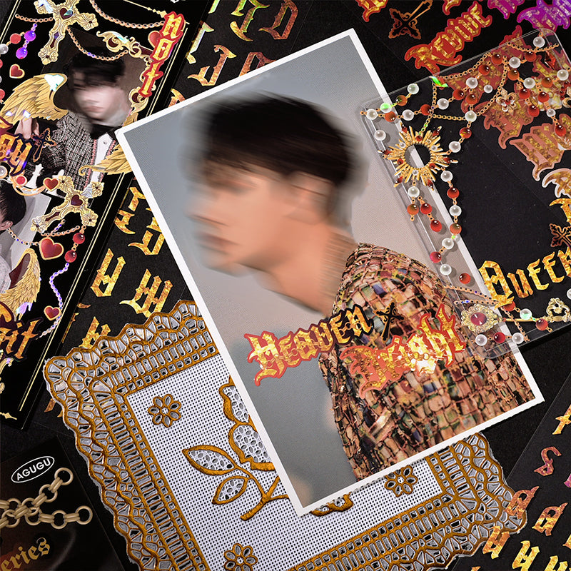 Alphabet Secret Original English Rose Decorative Sticker c