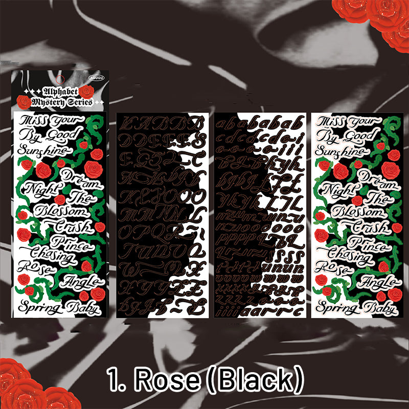 Alphabet Secret Original English Rose Decorative Sticker sku-1