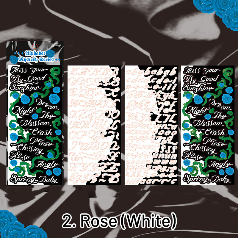 Alphabet Secret Original English Rose Decorative Sticker sku-2