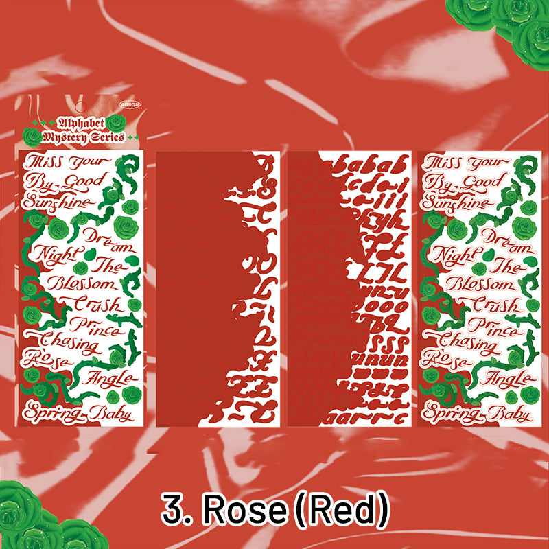 Alphabet Secret Original English Rose Decorative Sticker sku-3