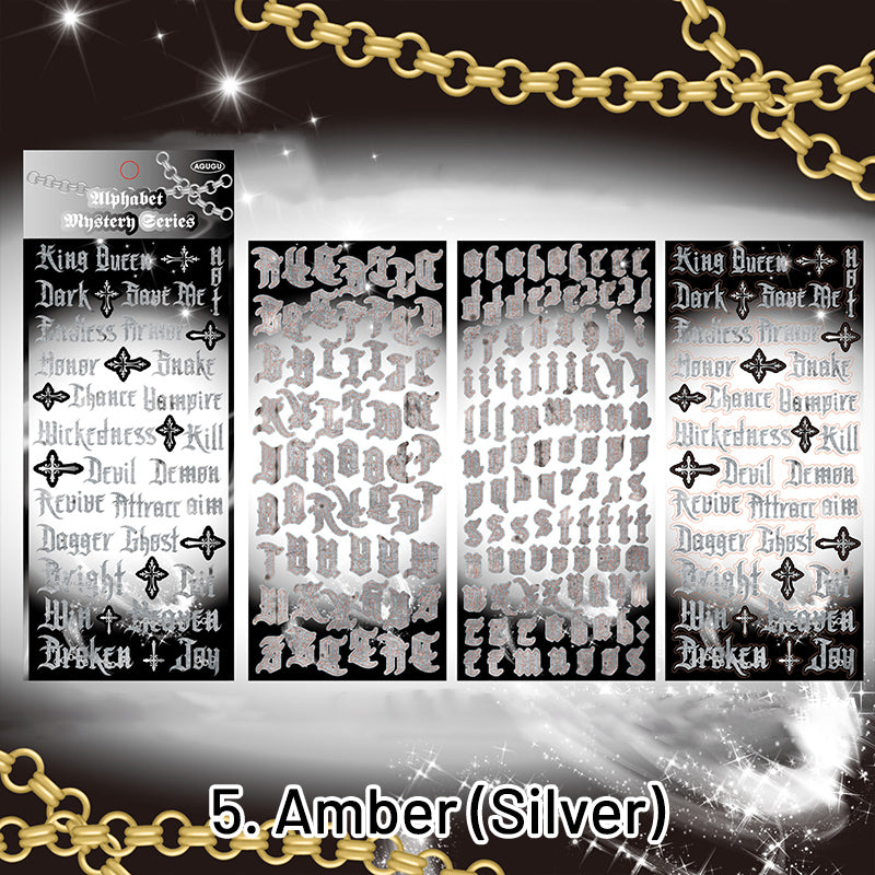 Alphabet Secret Original English Rose Decorative Sticker sku-4