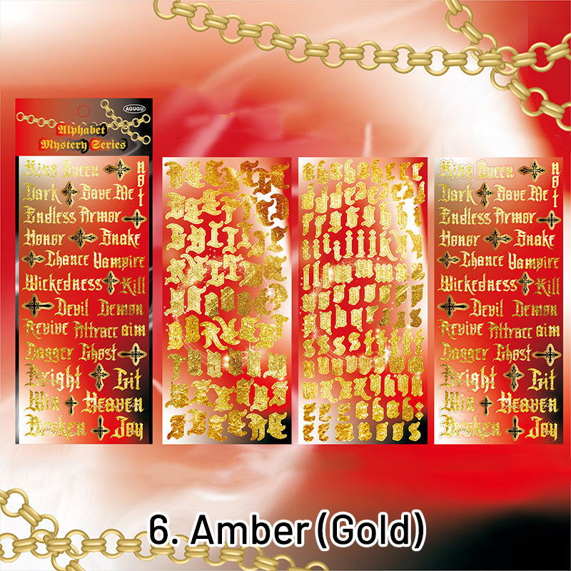 Alphabet Secret Original English Rose Decorative Sticker sku-6