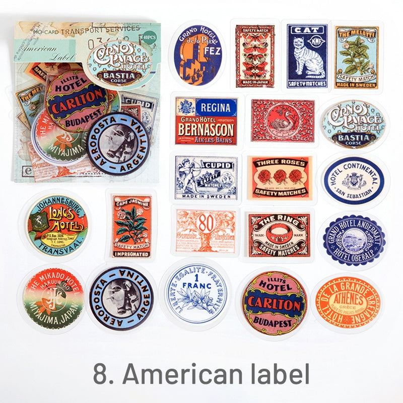 American label Retro Image Collection Sticker Pack - Journal - Stamprints