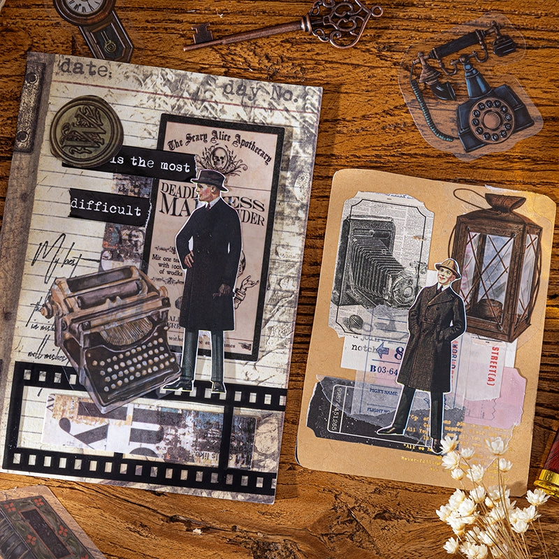 Antique Clock Furniture Retro Objects PET Stickers b