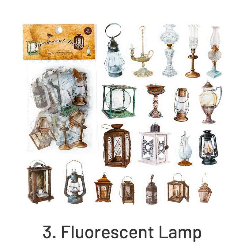 Antique Clock Furniture Retro Objects PET Stickers sku-3