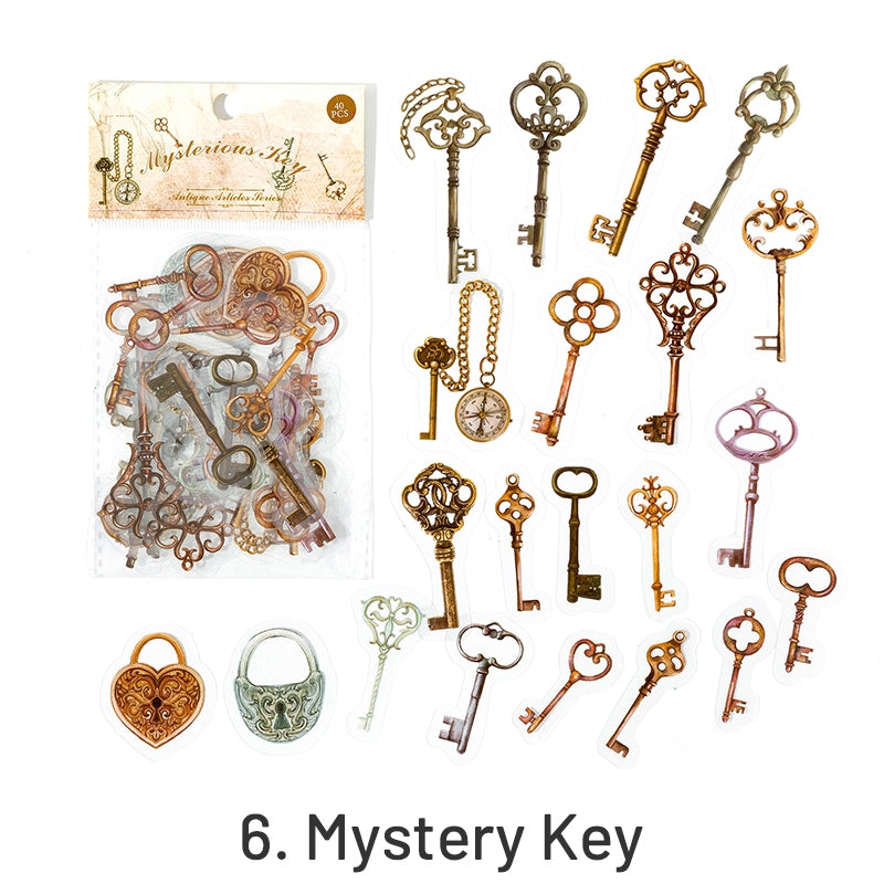 Antique Clock Furniture Retro Objects PET Stickers sku-6