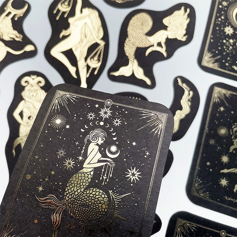 Artistic Constellation Girl Cold Stamping Washi Sticker c