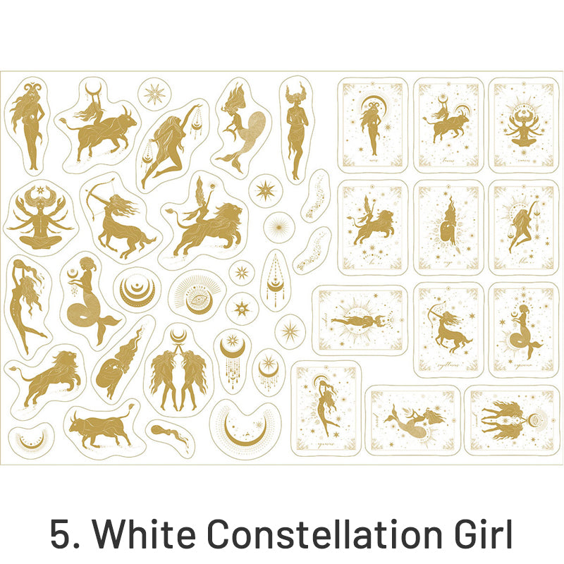 Artistic Constellation Girl Cold Stamping Washi Sticker sku-5