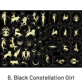 Artistic Constellation Girl Cold Stamping Washi Sticker sku-6